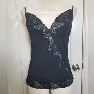 AMBRIELLE Bundle XL black And Beige Stretch Nylon Lace Camisole Slip
